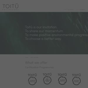 Learn about Carbon reduction/net zero certifications (Toitū)